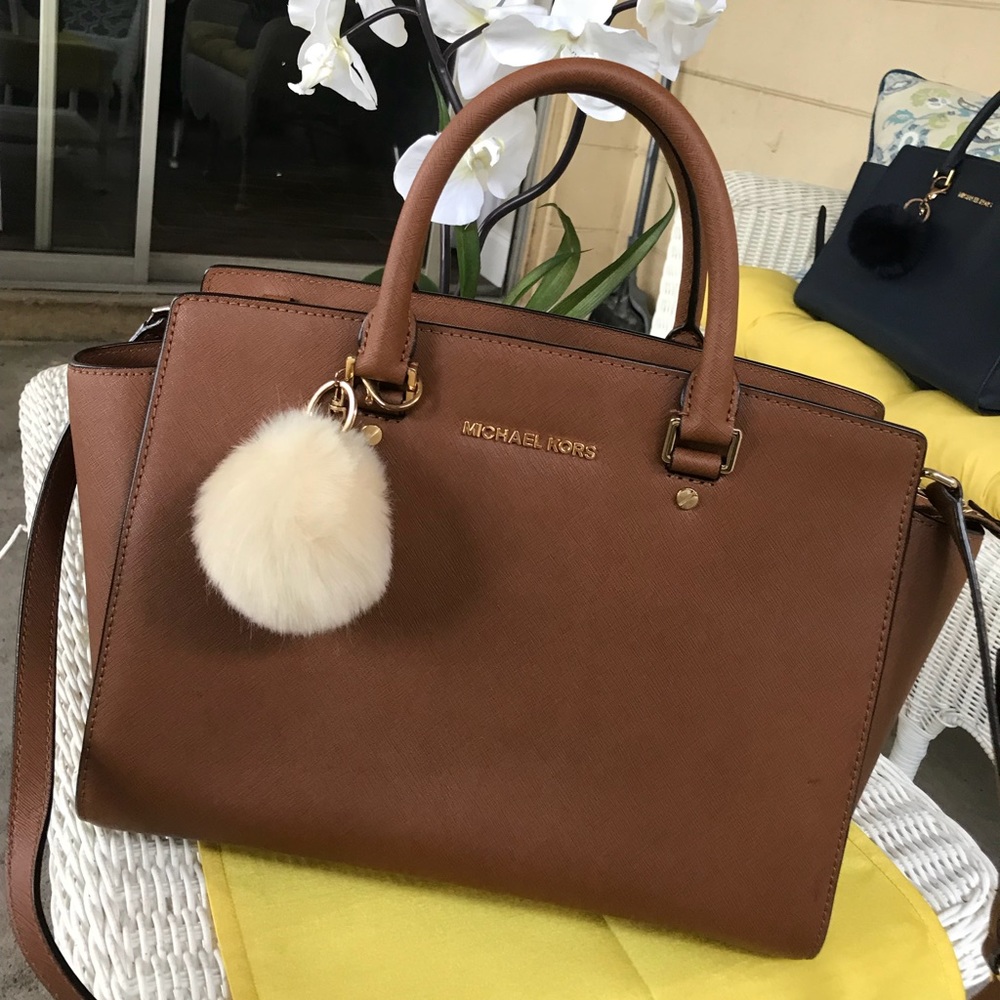 Luggage Brown Michael Kors Large Selma Purse